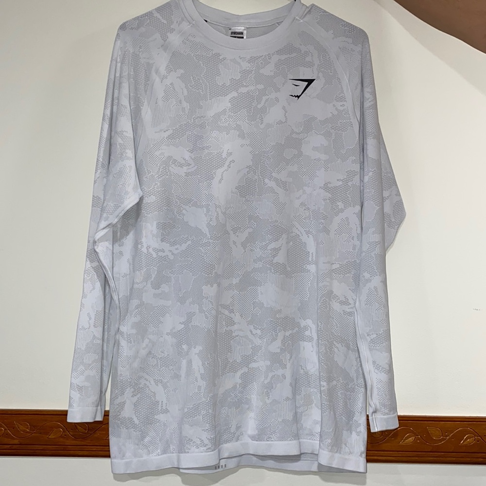 White Patterned Gymshark Longsleeve